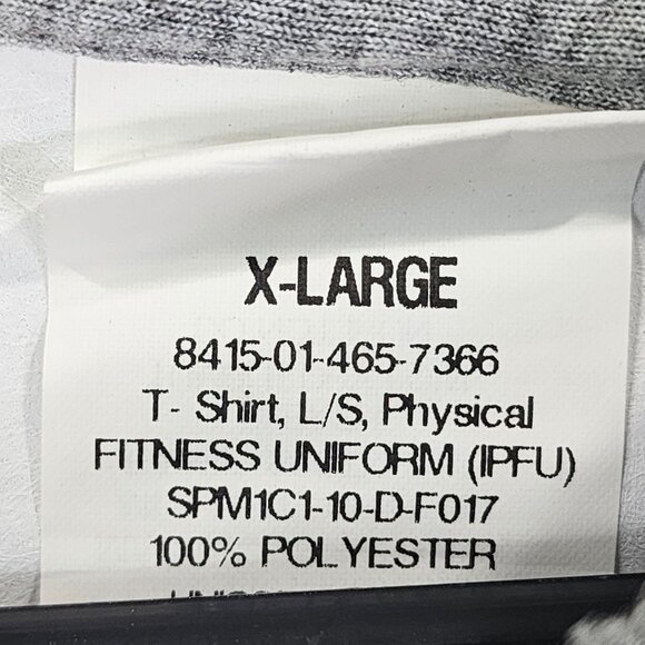 Mens Gray Army Physical Fitness Uniform Shirt Long Sleeve 100% Polyester Size XL - Picture 3 of 7